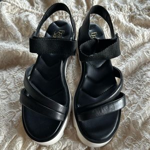 Franco Sarto 6.5 platform lug leather sandals